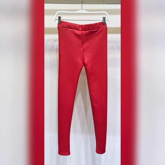 (50228-RED) PU COATED LEGGINGS - Picture 2 of 8